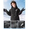 imageFREE SOLDIER Boys Girls Waterproof Ski Jacket Fleece Lined Warm Winter Snow Coat Kids Winter Jacket with Detachable HoodBlack