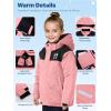 imageFREE SOLDIER Boys Girls Waterproof Ski Jacket Fleece Lined Warm Winter Snow Coat Kids Winter Jacket with Detachable HoodCoral Pink