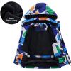 imageFREE SOLDIER Boys Girls Waterproof Ski Jacket Fleece Lined Warm Winter Snow Coat Kids Winter Jacket with Detachable HoodDoodle Dot