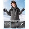 imageFREE SOLDIER Boys Girls Waterproof Ski Jacket Fleece Lined Warm Winter Snow Coat Kids Winter Jacket with Detachable HoodGray