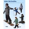 imageFREE SOLDIER Boys Girls Waterproof Ski Jacket Fleece Lined Warm Winter Snow Coat Kids Winter Jacket with Detachable HoodGray