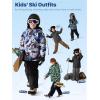 imageFREE SOLDIER Boys Girls Waterproof Ski Jacket Fleece Lined Warm Winter Snow Coat Kids Winter Jacket with Detachable HoodGreen Camo