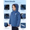 imageFREE SOLDIER Boys Girls Waterproof Ski Jacket Fleece Lined Warm Winter Snow Coat Kids Winter Jacket with Detachable HoodIndigo Blue