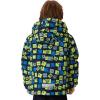 imageFREE SOLDIER Boys Girls Waterproof Ski Jacket Fleece Lined Warm Winter Snow Coat Kids Winter Jacket with Detachable HoodNavy Print