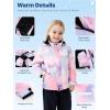 imageFREE SOLDIER Boys Girls Waterproof Ski Jacket Fleece Lined Warm Winter Snow Coat Kids Winter Jacket with Detachable HoodPinkish Purple