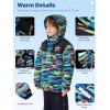 imageFREE SOLDIER Boys Girls Waterproof Ski Jacket Fleece Lined Warm Winter Snow Coat Kids Winter Jacket with Detachable HoodSummit Stripe