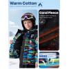 imageFREE SOLDIER Boys Girls Waterproof Ski Jacket Fleece Lined Warm Winter Snow Coat Kids Winter Jacket with Detachable HoodSummit Stripe