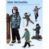 imageFREE SOLDIER Boys Girls Waterproof Ski Jacket Fleece Lined Warm Winter Snow Coat Kids Winter Jacket with Detachable HoodSummit Stripe