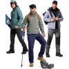 imageFREE SOLDIER Mens Fleece Lined Outdoor Cargo Hiking Pants Water Repellent Softshell Snow Ski Pants with Zipper PocketsDark Blue