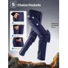 imageFREE SOLDIER Mens Fleece Lined Outdoor Cargo Hiking Pants Water Repellent Softshell Snow Ski Pants with Zipper PocketsDark Blue