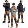 imageFREE SOLDIER Mens Fleece Lined Outdoor Cargo Hiking Pants Water Repellent Softshell Snow Ski Pants with Zipper PocketsDark Brown