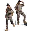 imageFREE SOLDIER Mens Fleece Lined Outdoor Cargo Hiking Pants Water Repellent Softshell Snow Ski Pants with Zipper PocketsDark Camo
