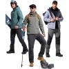 imageFREE SOLDIER Mens Fleece Lined Outdoor Cargo Hiking Pants Water Repellent Softshell Snow Ski Pants with Zipper PocketsGray