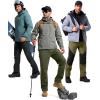 imageFREE SOLDIER Mens Fleece Lined Outdoor Cargo Hiking Pants Water Repellent Softshell Snow Ski Pants with Zipper PocketsGreen Black
