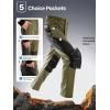 imageFREE SOLDIER Mens Fleece Lined Outdoor Cargo Hiking Pants Water Repellent Softshell Snow Ski Pants with Zipper PocketsGreen Black