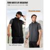 imageFREE SOLDIER Mens Lightweight Golf Vest Outerwear Windproof Reversible Sleeveless Softshell Jacket Running VestBlackdark Grey