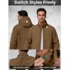imageFREE SOLDIER Mens Lightweight Softshell Jacket Winter Fleece Lined Hooded Rain Waterproof Hiking Outdoor JacketsBrown