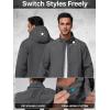imageFREE SOLDIER Mens Lightweight Softshell Jacket Winter Fleece Lined Hooded Rain Waterproof Hiking Outdoor JacketsGray