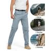 imageFREE SOLDIER Mens Outdoor Convertible Hiking Pants with Belt Lightweight Quick Dry Tactical Cargo Pants Nylon SpandexBlue Gray