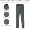 imageFREE SOLDIER Mens Outdoor Convertible Hiking Pants with Belt Lightweight Quick Dry Tactical Cargo Pants Nylon SpandexDark Gray