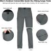 imageFREE SOLDIER Mens Outdoor Convertible Hiking Pants with Belt Lightweight Quick Dry Tactical Cargo Pants Nylon SpandexDark Gray
