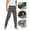 imageFREE SOLDIER Mens Outdoor Convertible Hiking Pants with Belt Lightweight Quick Dry Tactical Cargo Pants Nylon SpandexGray