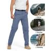 imageFREE SOLDIER Mens Outdoor Convertible Hiking Pants with Belt Lightweight Quick Dry Tactical Cargo Pants Nylon SpandexTitanium Blue