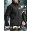 imageFREE SOLDIER Mens Outdoor Waterproof Soft Shell Hooded Military Tactical JacketBlack