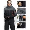 imageFREE SOLDIER Mens Outdoor Waterproof Soft Shell Hooded Military Tactical JacketBlack Gray