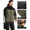 imageFREE SOLDIER Mens Outdoor Waterproof Soft Shell Hooded Military Tactical JacketGreen Black