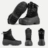imageFREE SOLDIER Mens Snow Winter Boots for Men Warm Fleece Lining Winter Ski Shoes Waterproof Insulated BootiesBlack