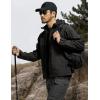 imageFREE SOLDIER Mens Softshell Hiking Jacket Waterproof Hooded Tactical Hunting JacketDark Black