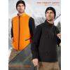 imageFREE SOLDIER Mens Warm Golf Vest Outerwear Windproof Reversible Puffer Vest Sleeveless Jacket for Casual Hiking TravelBlackorange