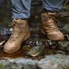 imageFREE SOLDIER Mens Waterproof Hiking Lightweight Work Military Tactical Boots Durable Combat BootsBrown 11 Wide US