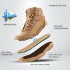 imageFREE SOLDIER Mens Waterproof Hiking Lightweight Work Military Tactical Boots Durable Combat BootsBrown 11 Wide US