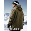 imageFREE SOLDIER Mens Waterproof Ski Jacket Fleece Lined Warm Winter Snow Coat with Hood Fully Taped SeamsArmy Green