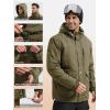 imageFREE SOLDIER Mens Waterproof Ski Jacket Fleece Lined Warm Winter Snow Coat with Hood Fully Taped SeamsArmy Green