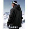 imageFREE SOLDIER Mens Waterproof Ski Jacket Fleece Lined Warm Winter Snow Coat with Hood Fully Taped SeamsBlack