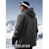 imageFREE SOLDIER Mens Waterproof Ski Jacket Fleece Lined Warm Winter Snow Coat with Hood Fully Taped SeamsCharcoal Gray