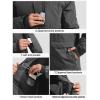 imageFREE SOLDIER Mens Waterproof Ski Jacket Fleece Lined Warm Winter Snow Coat with Hood Fully Taped SeamsCharcoal Gray