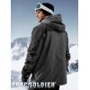 imageFREE SOLDIER Mens Waterproof Ski Jacket Fleece Lined Warm Winter Snow Coat with Hood Fully Taped SeamsGray Black