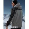 imageFREE SOLDIER Mens Waterproof Ski Jacket Fleece Lined Warm Winter Snow Coat with Hood Fully Taped SeamsHeather Gray