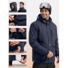 imageFREE SOLDIER Mens Waterproof Ski Jacket Fleece Lined Warm Winter Snow Coat with Hood Fully Taped SeamsMidnight Navy