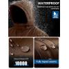 imageFREE SOLDIER Mens Waterproof Ski Jacket Fleece Lined Warm Winter Snow Coat with Hood Fully Taped SeamsNut Brown