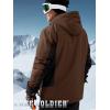 imageFREE SOLDIER Mens Waterproof Ski Jacket Fleece Lined Warm Winter Snow Coat with Hood Fully Taped SeamsNut Brown
