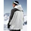 imageFREE SOLDIER Mens Waterproof Ski Jacket Fleece Lined Warm Winter Snow Coat with Hood Fully Taped SeamsWhite Black
