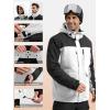 imageFREE SOLDIER Mens Waterproof Ski Jacket Fleece Lined Warm Winter Snow Coat with Hood Fully Taped SeamsWhite Black