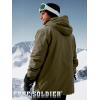 imageFREE SOLDIER Mens Waterproof Ski Snow Jacket Fleece Lined Warm Winter Rain Jacket with Hood Fully Taped SeamsArmy Green