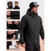 imageFREE SOLDIER Mens Waterproof Ski Snow Jacket Fleece Lined Warm Winter Rain Jacket with Hood Fully Taped SeamsBlack