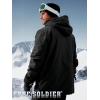 imageFREE SOLDIER Mens Waterproof Ski Snow Jacket Fleece Lined Warm Winter Rain Jacket with Hood Fully Taped SeamsBlack